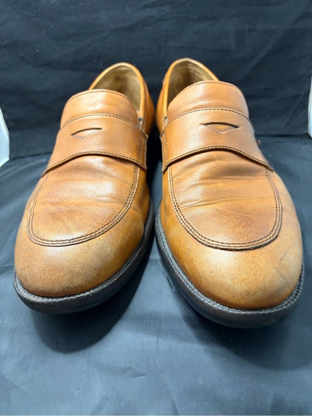 Johnston & Murphy Classic Tan Leather Penny Loafers Men's Size 9